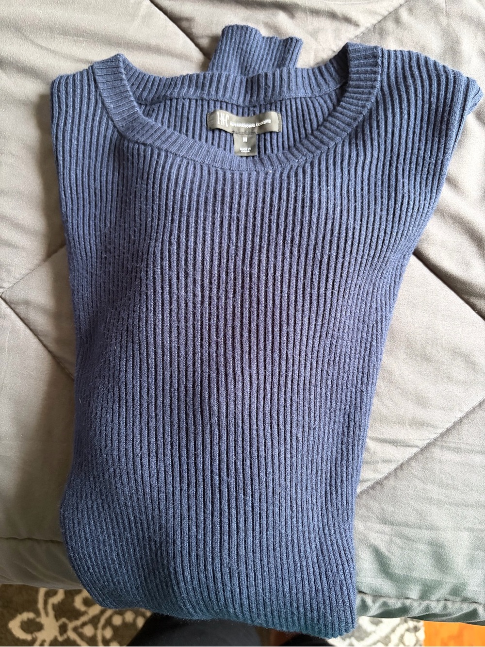 Inc concepts from Macy’s Ribbed Crewneck Sweater in Navy Blue